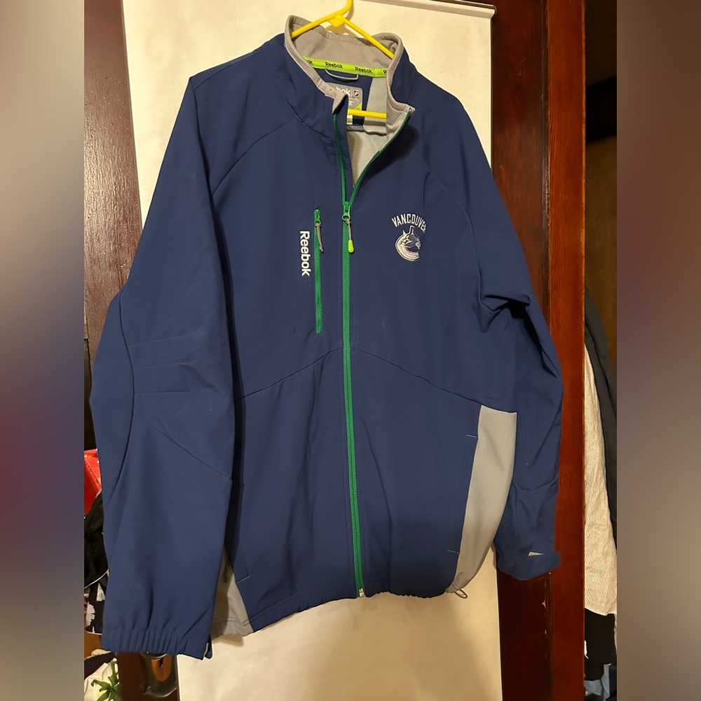 Men's Vancouver Canucks Reebok Blue Authentic Pro Full-Zip Jacket, 2XL